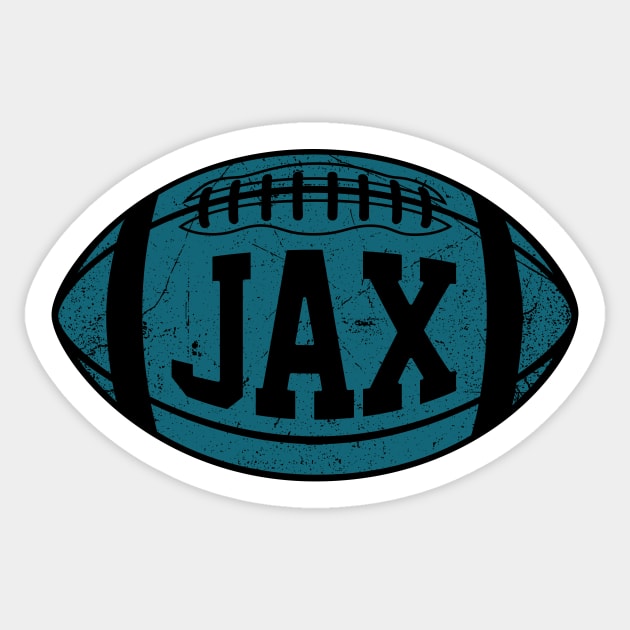 JAX Retro Football - Black Sticker by KFig21